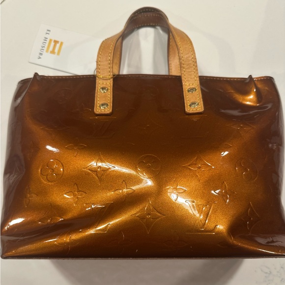 LOUIS VUITTON Bronze Monogram Vernis Copper Reade PM Bag - Picture 4 of 12